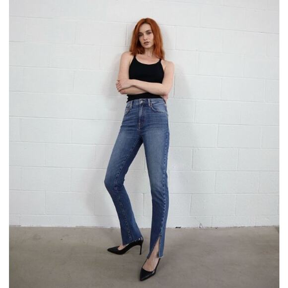 Etica | Twisted Seam Slim Split Hem Jeans Riverside Wash 26 - Picture 1 of 14